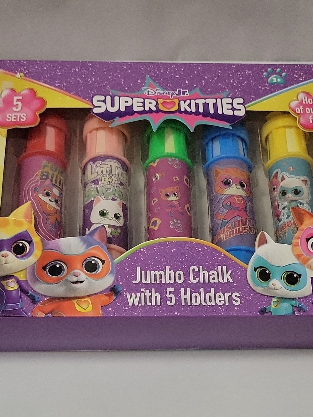 Disney Super Kitties Jumbo Chalk Set - Purple, Pink, Green, Blue, Yellow